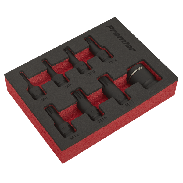 Spline Impact Socket Bit Set 3/8"Sq Drive 8pc