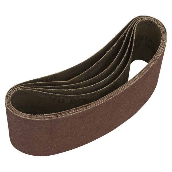 76 x 457mm Sanding Belt 120Grit - Pack of 5