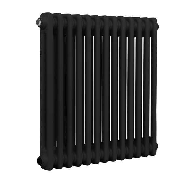 Baridi Horizontal Traditional 2 Column Radiator 600 x 607mm – Black