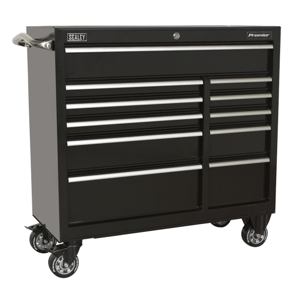 Heavy-Duty Extra-Wide Rollcab 11 Drawer 1055mm - Black