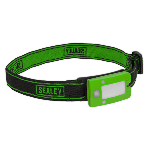 Rechargeable Head Torch with Auto-Sensor 2W COB LED - Green