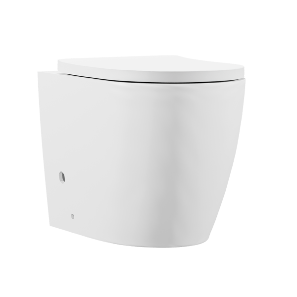 Back-to-Wall Toilet with Soft Close Seat & Rimless Flush – White