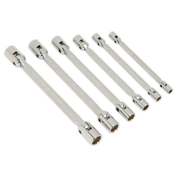 Double Flexi-Head Socket Spanner Set 6pc