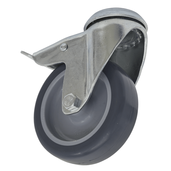 75mm Castor Wheel with Swivel Bolt Hole & Total Lock