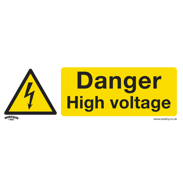 Danger High Voltage Safety Sign - Self-Adhesive Vinyl