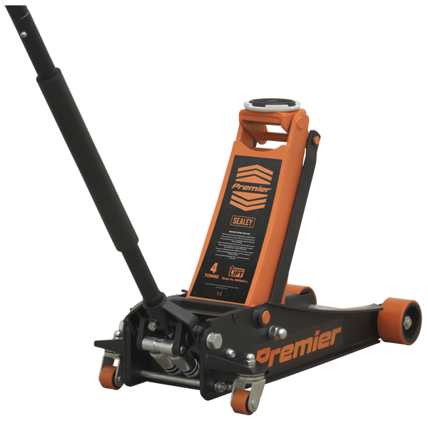 Low Profile Trolley Jack with Rocket Lift 4 Tonne - Orange