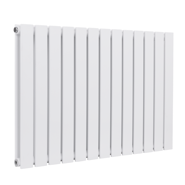 Baridi Horizontal Radiator Contemporary Double Flat Panel Design 600 x 910mm – White