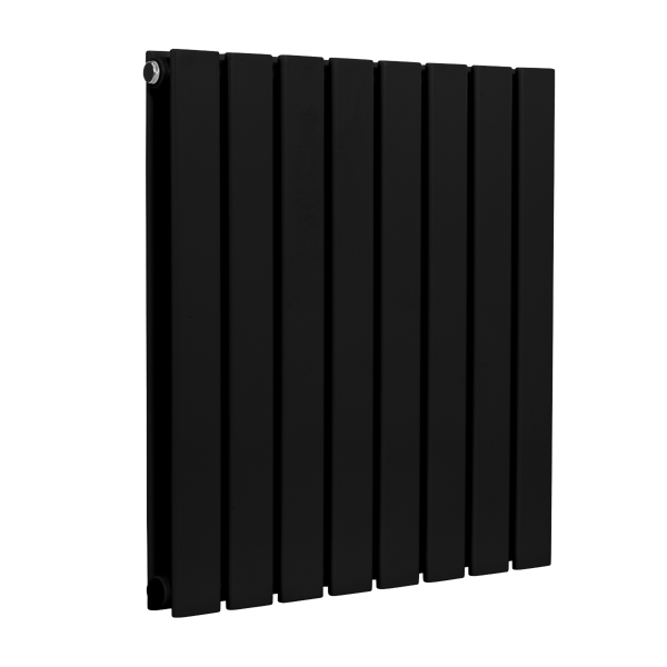 Baridi Horizontal Radiator Contemporary Double Flat Panel Design 600 x 560mm – Black