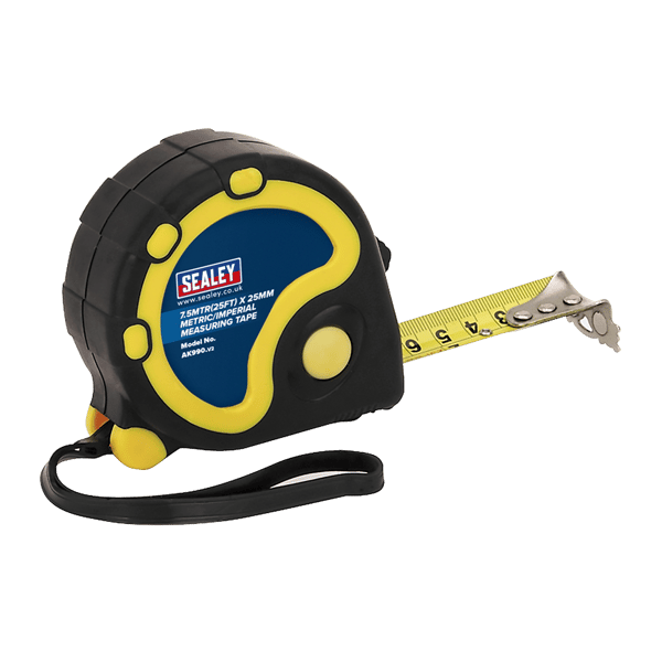 Metric/Imperial Rubber Tape Measure 7.5m(25ft) x 25mm