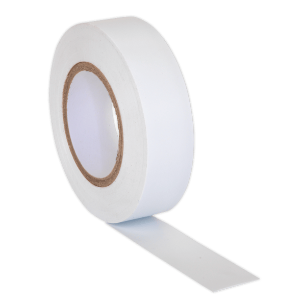 PVC Insulating Tape 19mm x 20m, White - Pack of 10