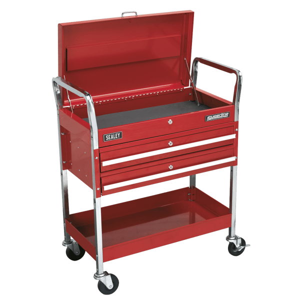 Superline PRO(R) Heavy-Duty Trolley with Lockable Top & 2 Drawers 2-Level