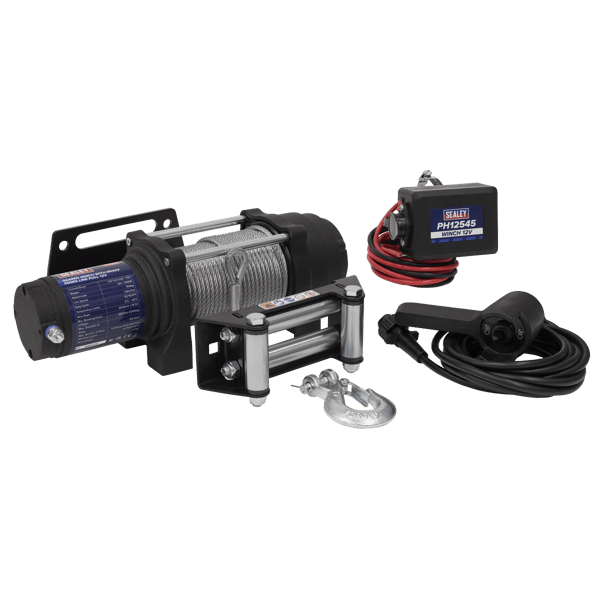 Geared Winch with Brake 450kg Line Pull 12V