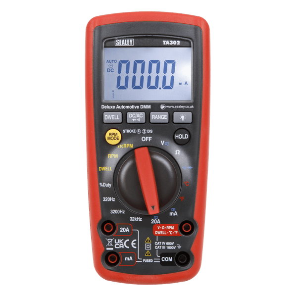 12-Function Digital Automotive Multimeter with Inductive Coupler