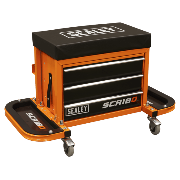 Mechanic's Utility Seat & Toolbox - Orange