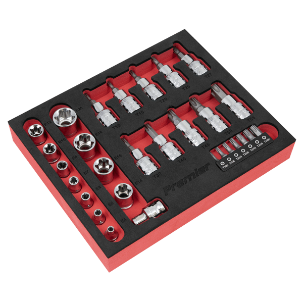 TRX-Star* Socket & Security Bit Set 1/4"Sq & 3/8"Sq Drive 29pc