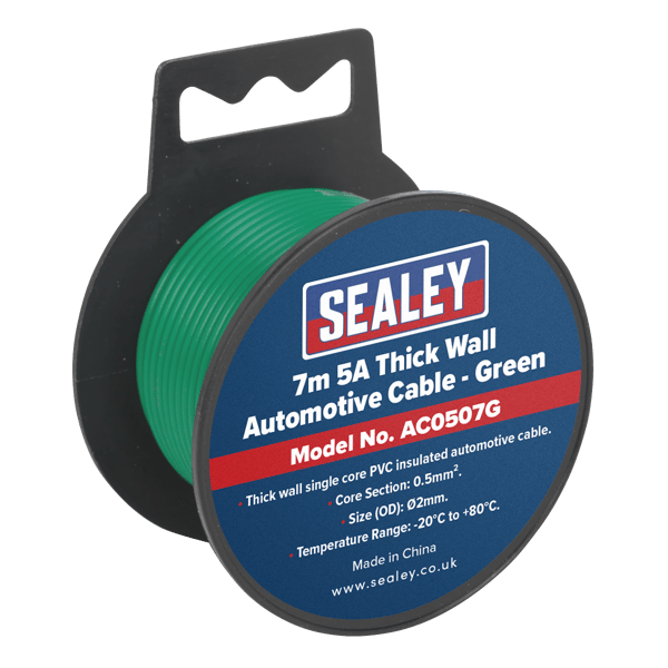 5A Thick Wall Automotive Cable 7m - Green