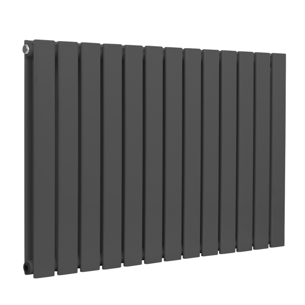 Baridi Horizontal Radiator Contemporary Double Flat Panel Design 600 x 910mm – Anthracite