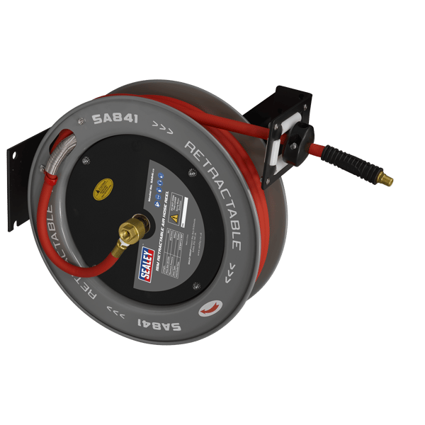 15m Retractable Rubber Air Hose with Steel Reel 10mm ID