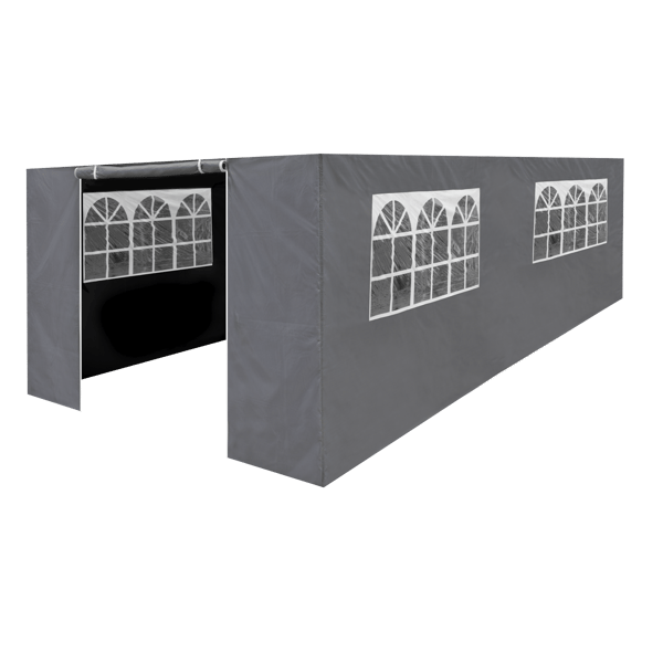 Premium Side Walls/Doors/Windows for Gazebo/Marquee, Fits 3 x 6m Models - Grey