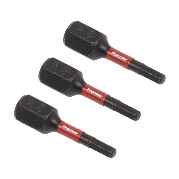 Hex Impact Power Tool Bits 2.5 x 25mm 3pc