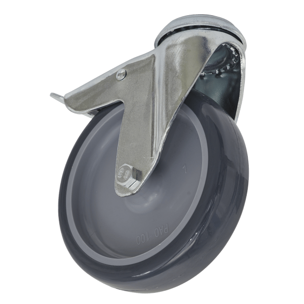 100mm Castor Wheel with Swivel Bolt Hole & Total Lock