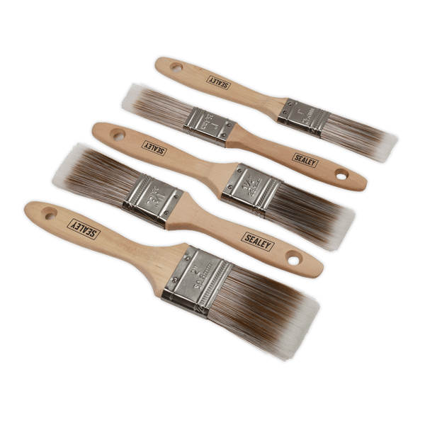 Wooden Handle Paint Brush Set 5pc
