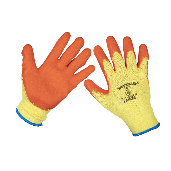 Super Grip Knitted Gloves with Latex Palm, Large - Pair