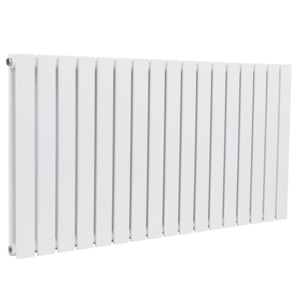 Baridi Horizontal Radiator Contemporary Double Flat Panel Design 600 x 1190mm – White