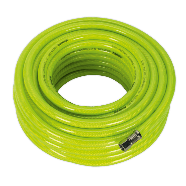 High-Visibility Air Hose with 1/4"BSP Unions 20m x 8mm