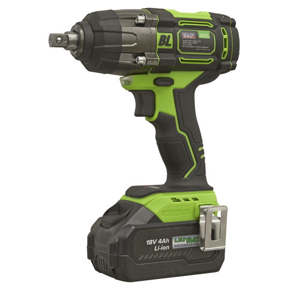 1/2"Sq Drive Cordless Brushless Impact Wrench 18V 4Ah