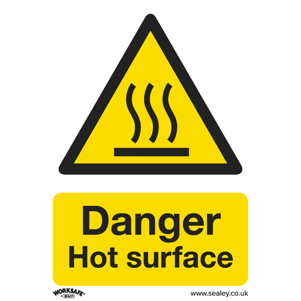 Danger Hot Surface Safety Sign - Rigid Plastic