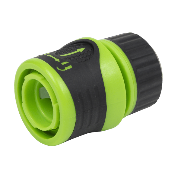 Soft-Touch Hose Connector With Water Stop & Lock 1/2"-5/8"