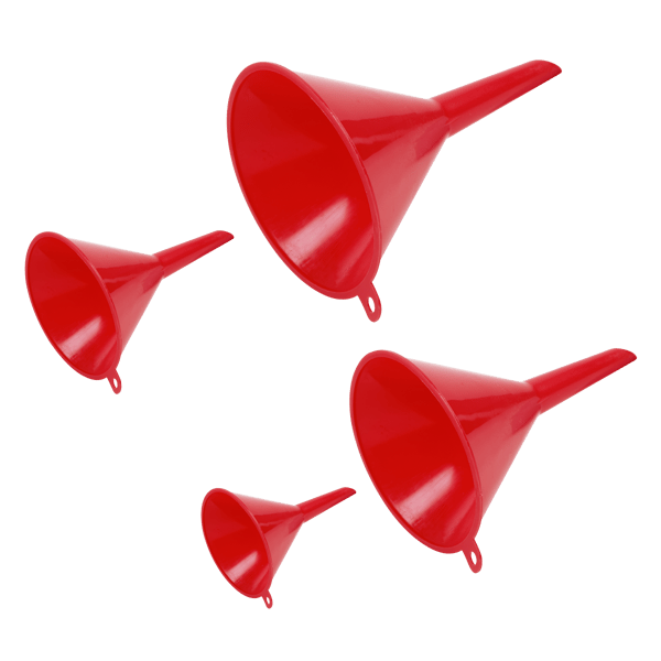 Economy Fixed Spout Funnel Set 4pc - Small