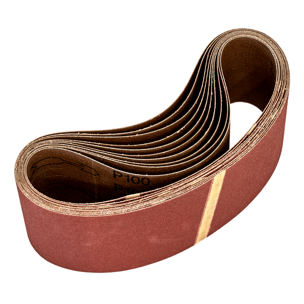 75 x 533mm Sanding Belt 100Grit - Pack of 10