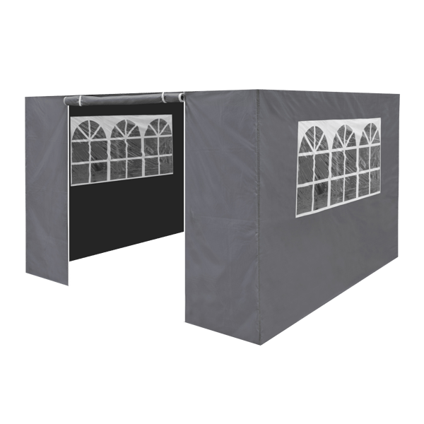 Premium Gazebo/Marquee Side Walls/Doors/Windows, Fits 3 x 3m Models - Grey