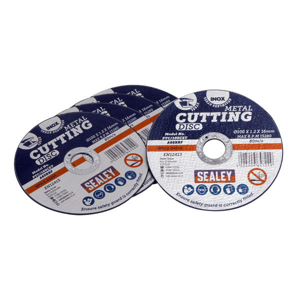 100 x 1.2mm Cutting Disc 16mm Bore - Pack of 5