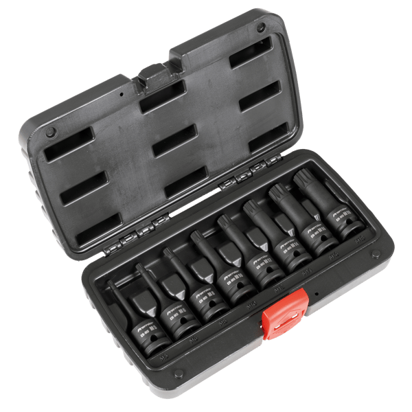 Spline Impact Socket Bit Set 1/2"Sq Drive 8pc