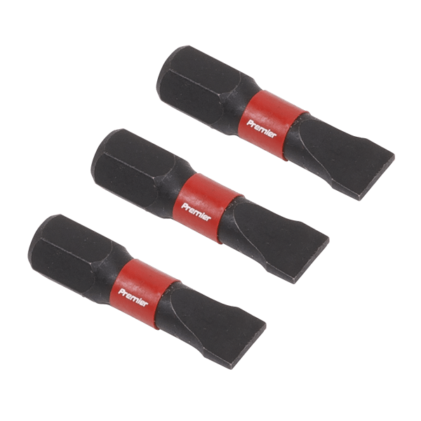 Slotted Impact Power Tool Bits 6.5 x 25mm 3pc