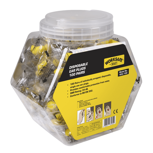 Disposable Ear Plugs - 100 Pairs