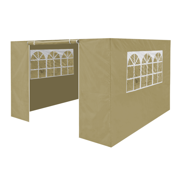 Premium Gazebo/Marquee Side Walls/Doors/Windows, Fits 3 x 3m Models - Beige