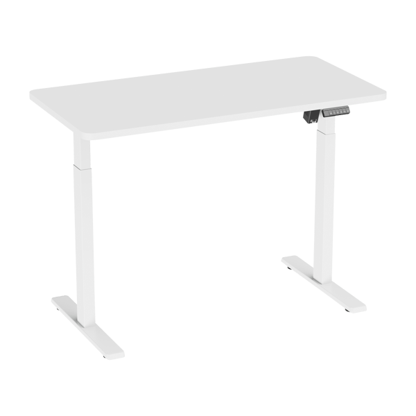 Single Motor Ultra-Quiet Adjustable-Height Electric Sit/Stand Desk - White Desktop