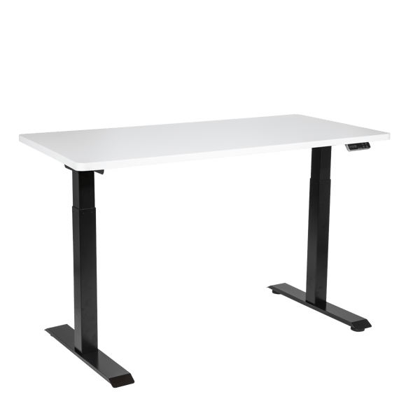White Electric Height Adjustable Standing Desk, 1400 x 700mm Dual Motor 100kg