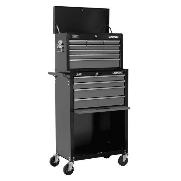 American PRO(R) Topchest & Rollcab Combination 13 Drawer - Black/Grey