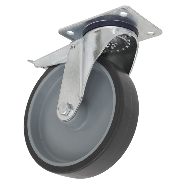 100mm Castor Wheel with Swivel Plate & Total Lock