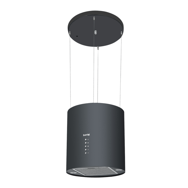 Round Island Cooker Hood 35cm - Black