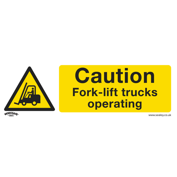 Caution Fork-Lift Trucks Safety Sign - Rigid Plastic