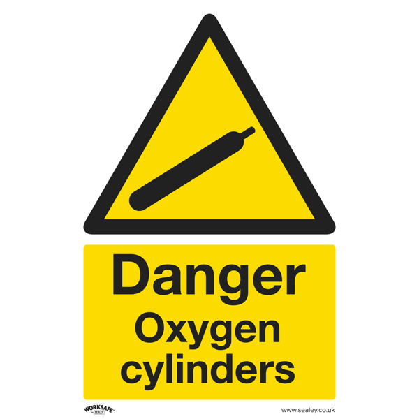 Danger Oxygen Cylinders Safety Sign - Rigid Plastic