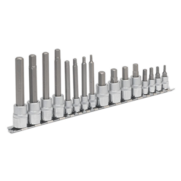 Hex Socket Bit Set 1/4" & 3/8"Sq Drive 16pc
