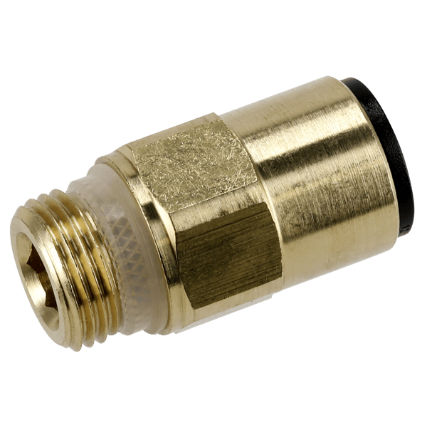 John Guest(R) Brass SuperThread Straight Adaptor 12mm x 3/8"BSP - Pack of 2