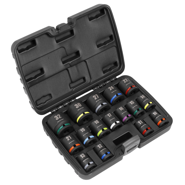Impact Socket Set 1/2"Sq Drive 16pc